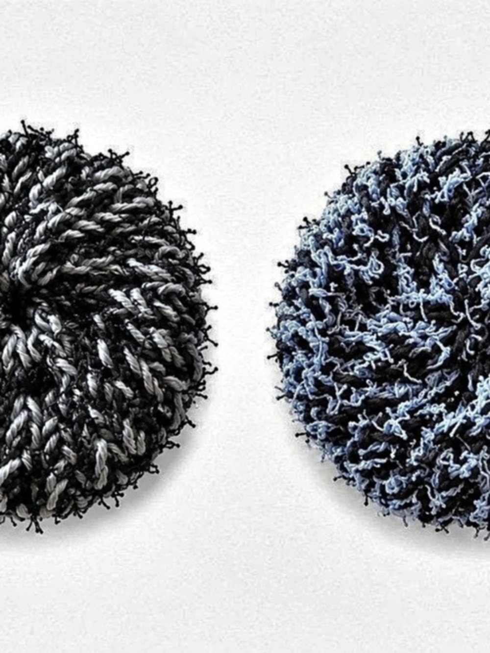 Black & Blue Textured Dish Scrubber Set